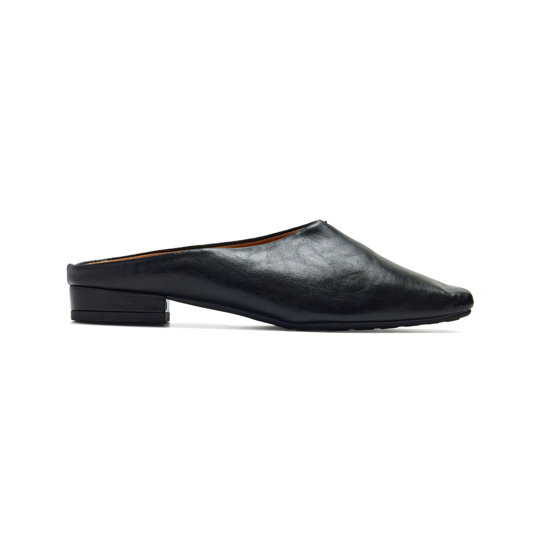 An image of a  Black / 40(9) W2321 Square-Toed Slip-On Flats by  Mirra Masa
