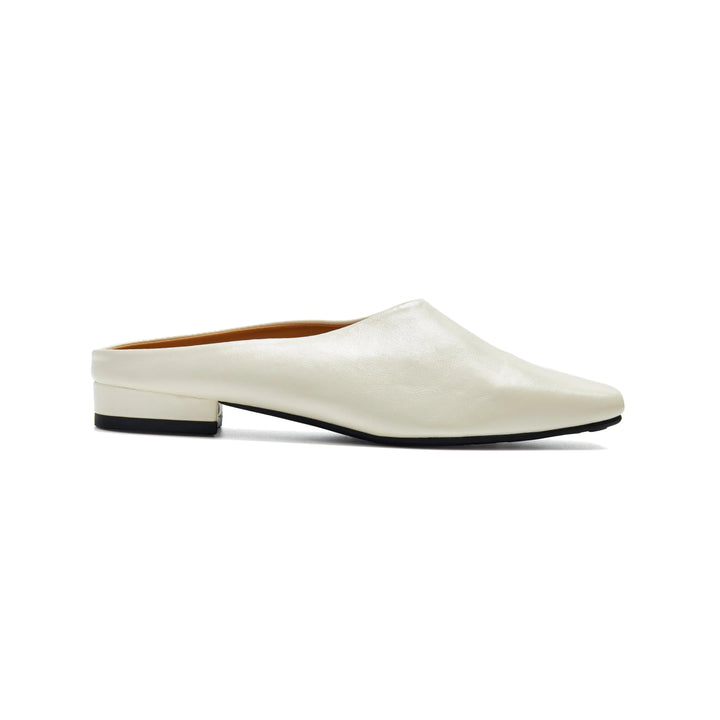 An image of a  White / 40(9) W2321 Square-Toed Slip-On Flats by  Mirra Masa