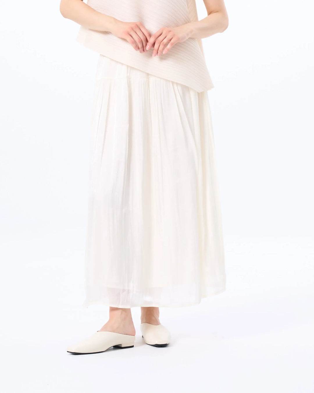 An image of a   W2321 Square-Toed Slip-On Flats by  Mirra Masa