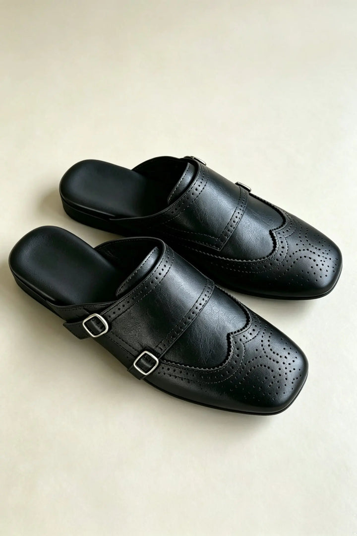 An image of a   W6181 Brogue Double Strap Mule by  Mirra Masa