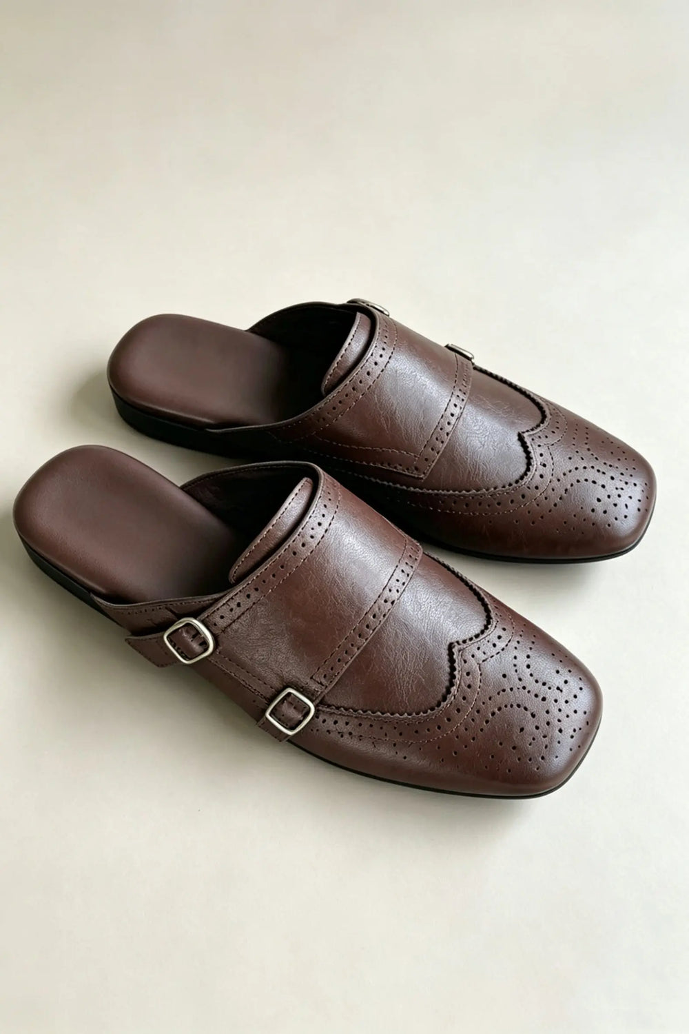 An image of a   W6181 Brogue Double Strap Mule by  Mirra Masa