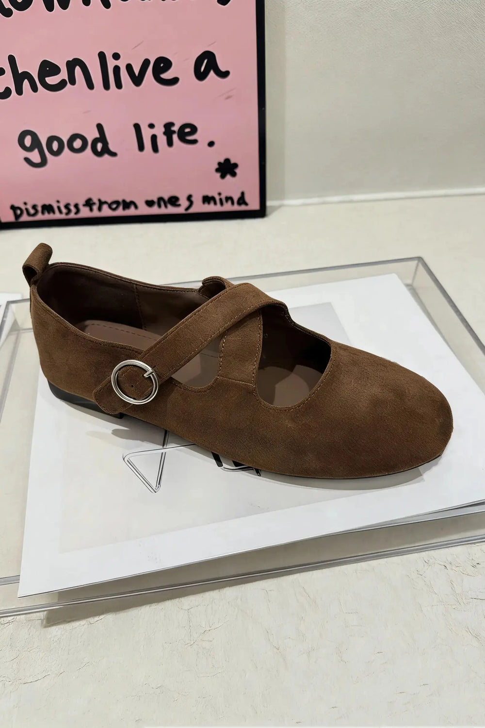An image of a   W7305 Cross Strap Flats by  Mirra Masa