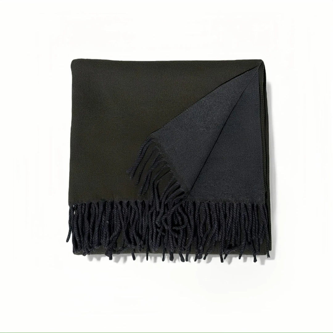 An image of a  Olive Green WJ28 Essential Checkered Scarf by  Mirra Masa