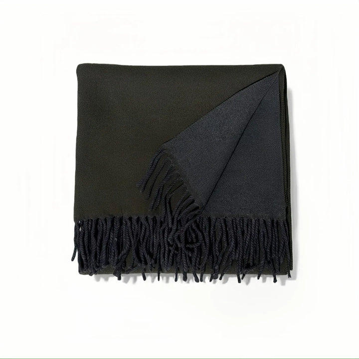 An image of a  Olive Green WJ28 Essential Checkered Scarf by  Mirra Masa