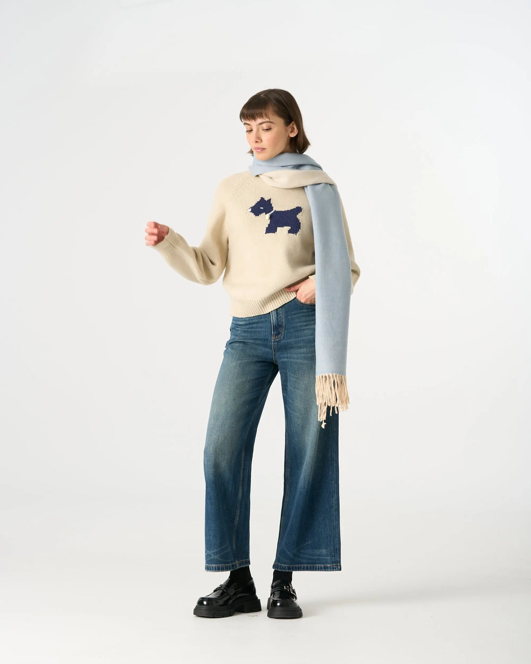 An image of a   WJ28 Essential Checkered Scarf by  Mirra Masa