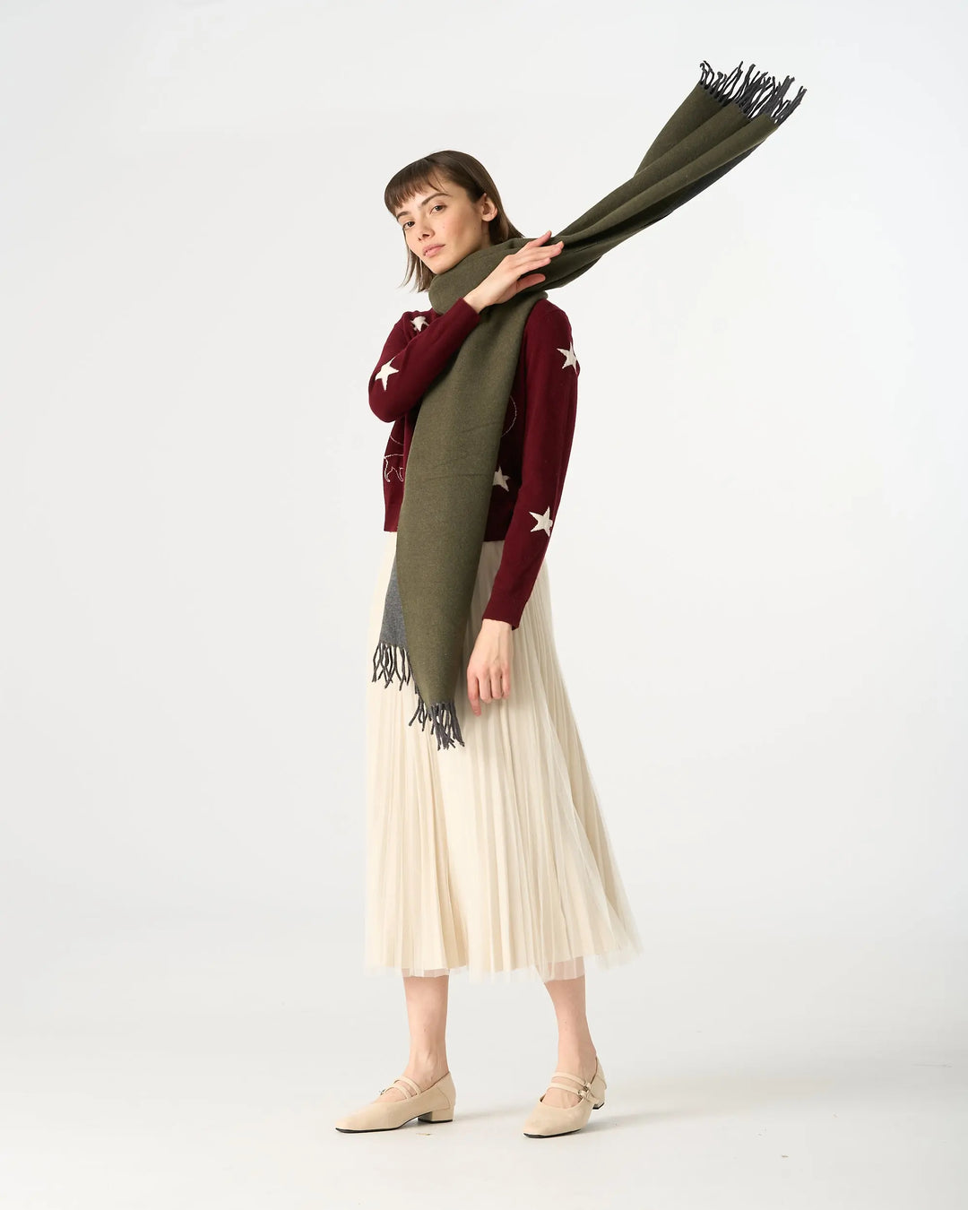 An image of a   WJ28 Essential Checkered Scarf by  Mirra Masa