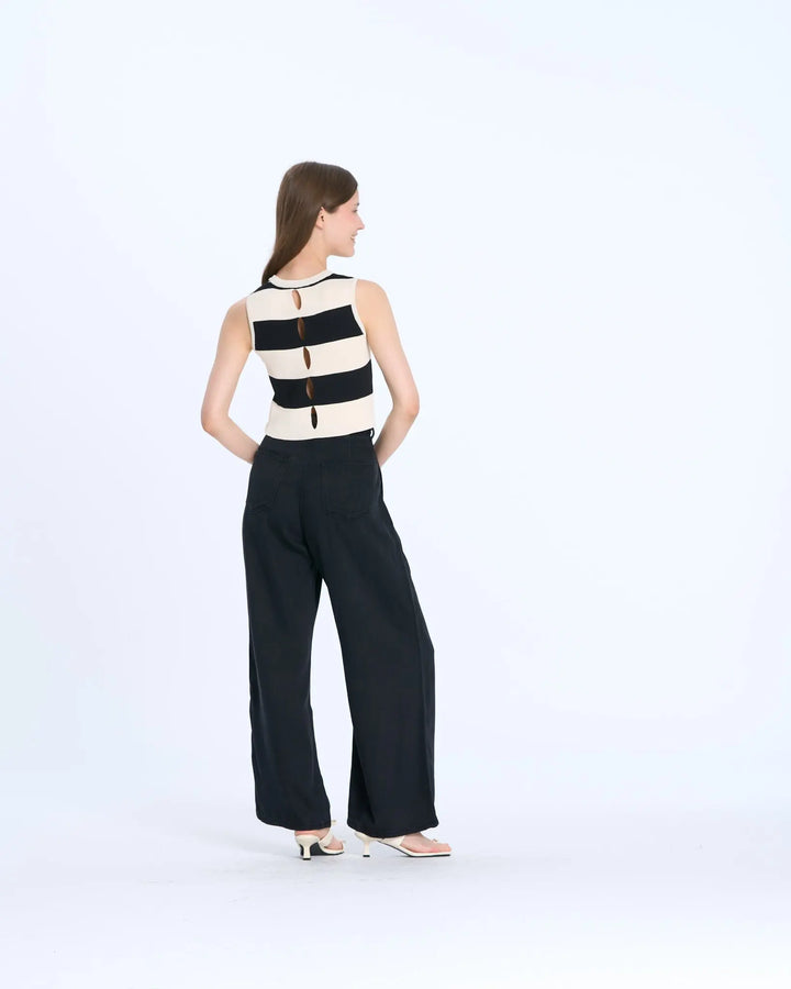 An image of a   YZ6236 Wide Leg Soft Denim Pants by  Mirra Masa